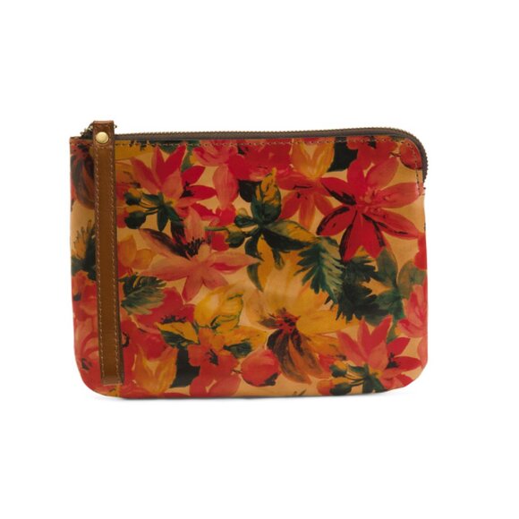 PATRICIA NASH Spring Multi Print Leather Cassini Wristlet Pouch - Picture 1 of 2